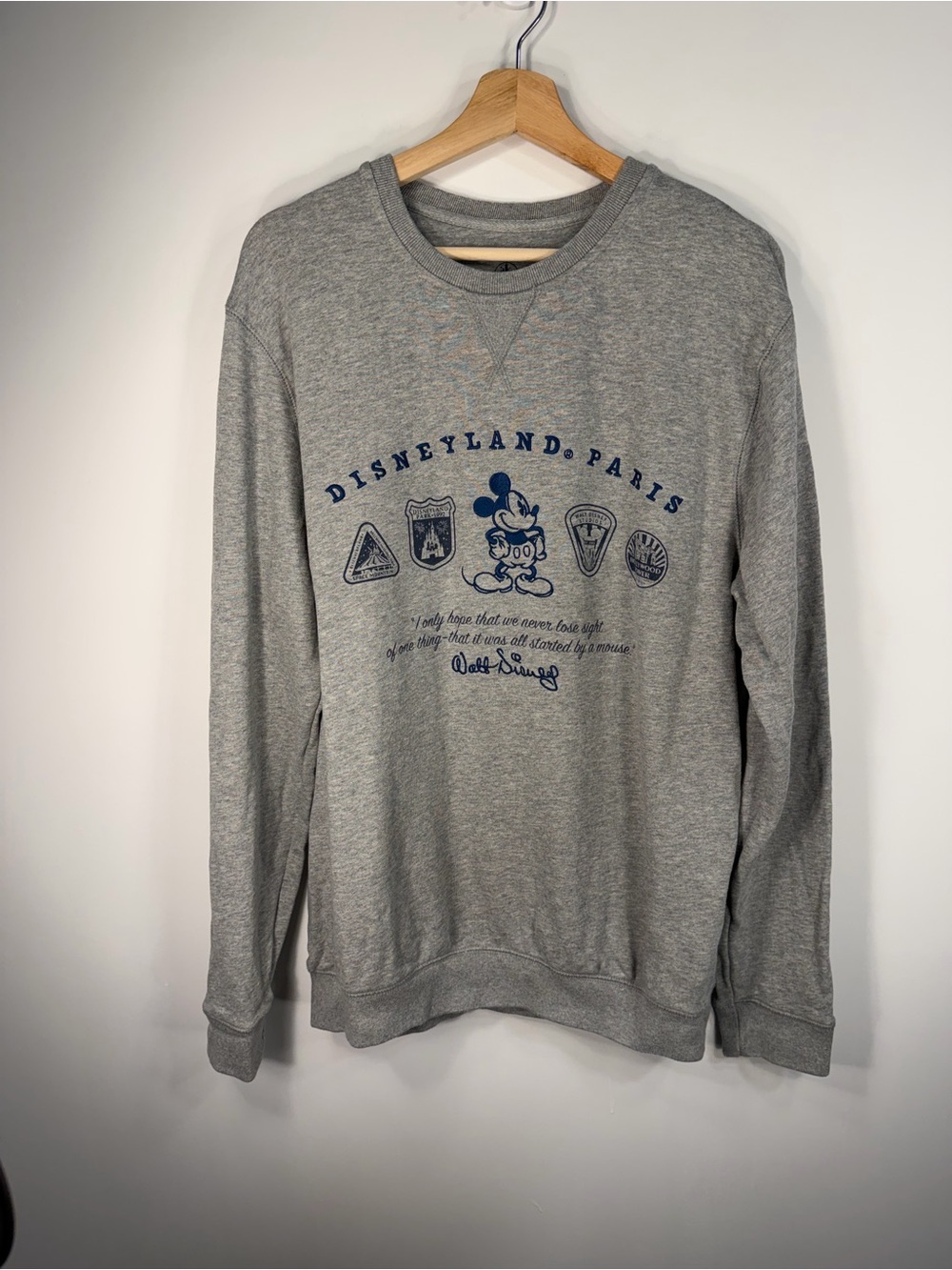 Disney Grey Crewneck Sweatshirt with Navy Mickey Graphic